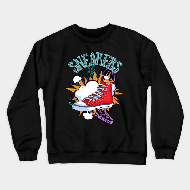 Sneakers. Crewneck Sweatshirt by Yugster